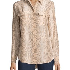 Equipment Snake Print Silk Blouse. Size Small